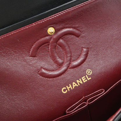 Chanel 1996-1997 Black Lambskin Small Classic Double Flap Shoulder Bag
