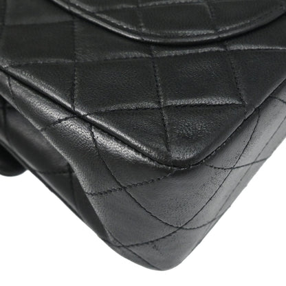 Chanel 1996-1997 Black Lambskin Small Classic Double Flap Shoulder Bag