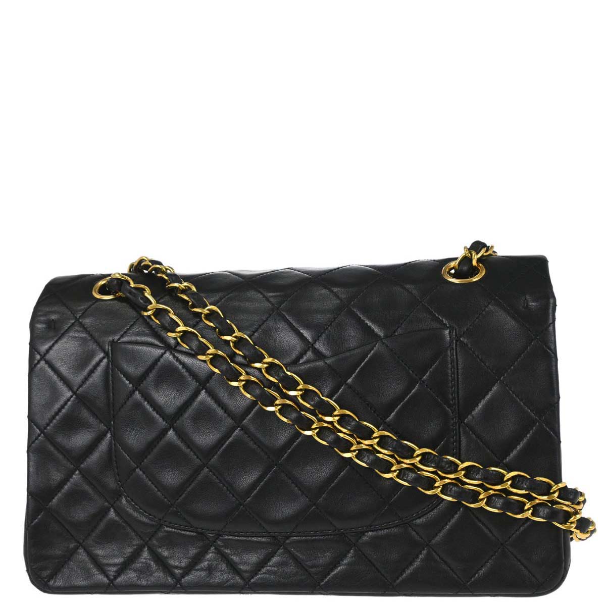 Chanel Black Lambskin Medium Classic Double Flap Shoulder Bag