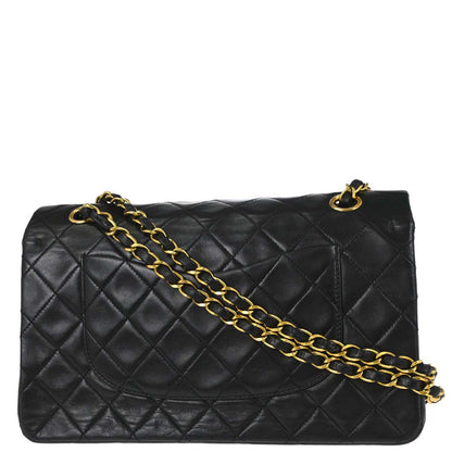 Chanel Black Lambskin Medium Classic Double Flap Shoulder Bag