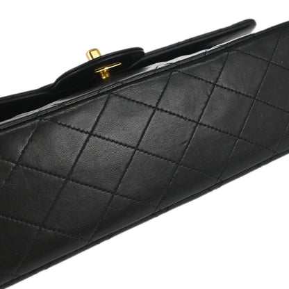 Chanel Black Lambskin Medium Classic Double Flap Shoulder Bag