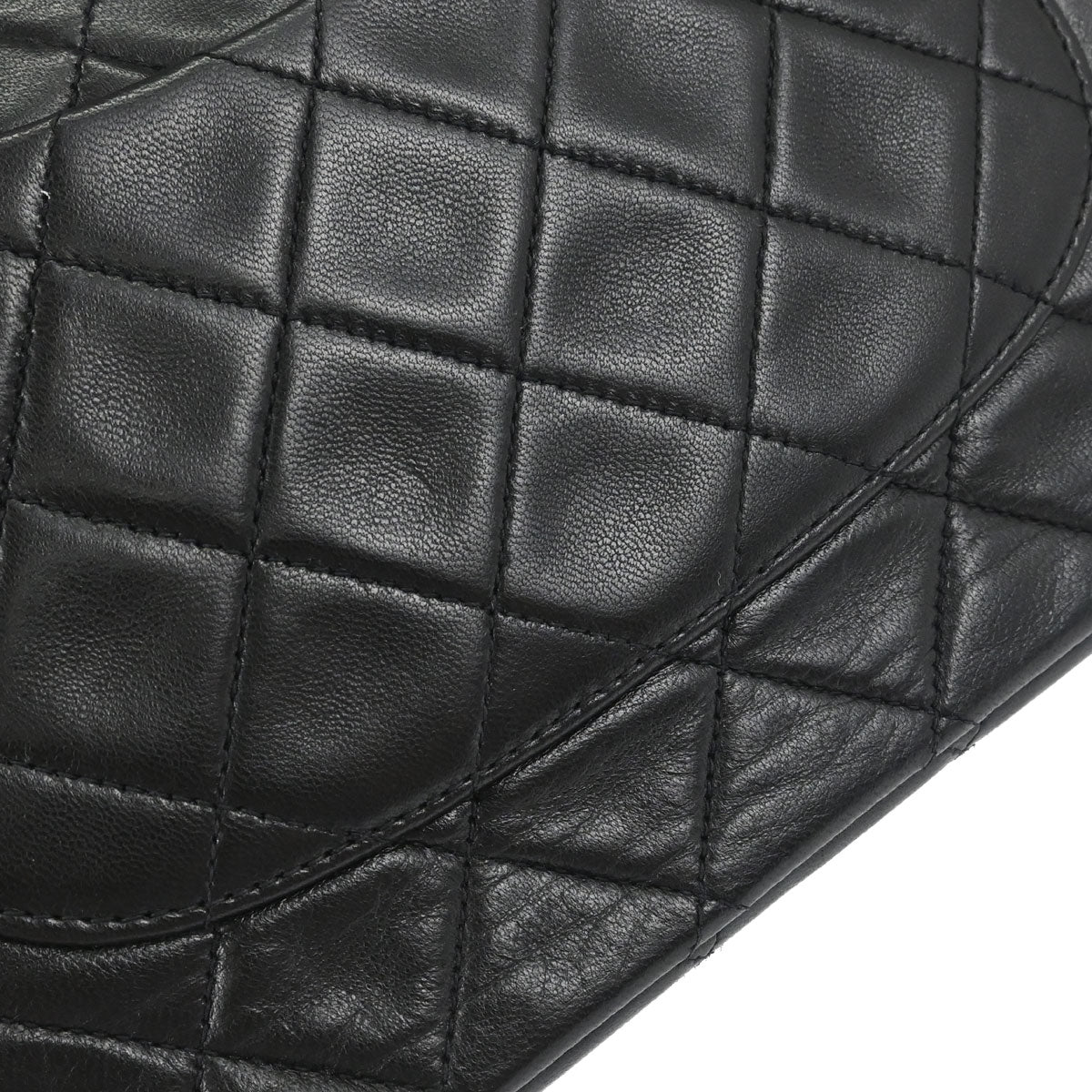 Chanel Black Lambskin Medium Classic Double Flap Shoulder Bag