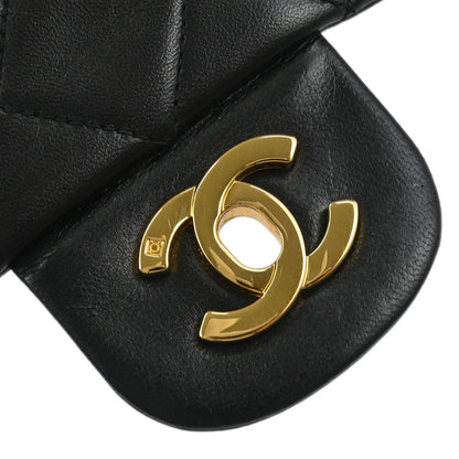 Chanel Black Lambskin Medium Classic Double Flap Shoulder Bag