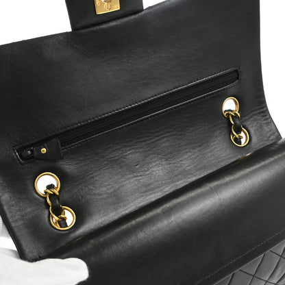 Chanel Black Lambskin Medium Classic Double Flap Shoulder Bag