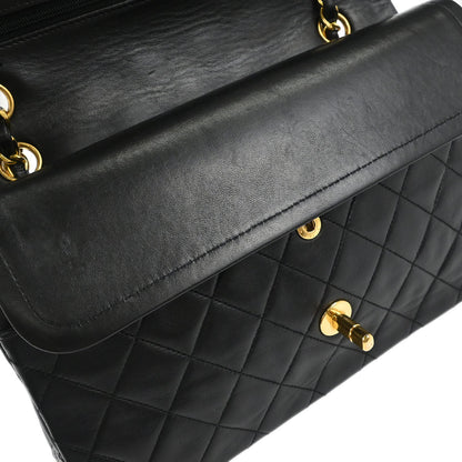 Chanel Black Lambskin Medium Classic Double Flap Shoulder Bag