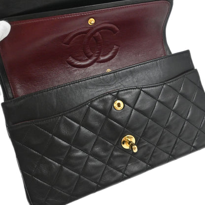 Chanel Black Lambskin Medium Classic Double Flap Shoulder Bag