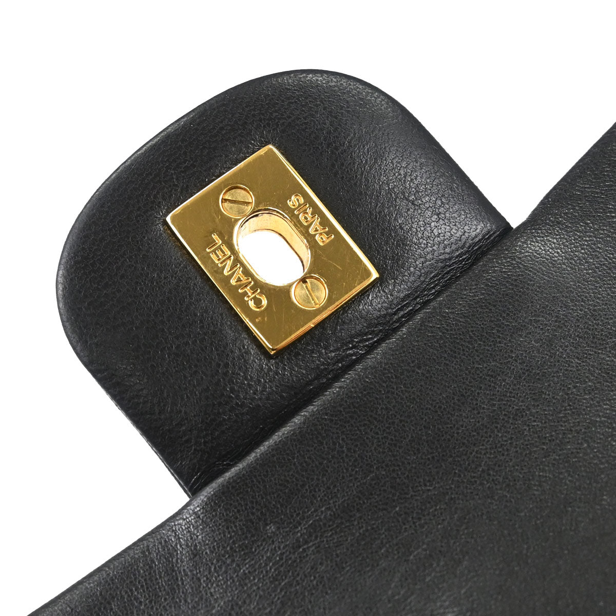 Chanel Black Lambskin Medium Classic Double Flap Shoulder Bag
