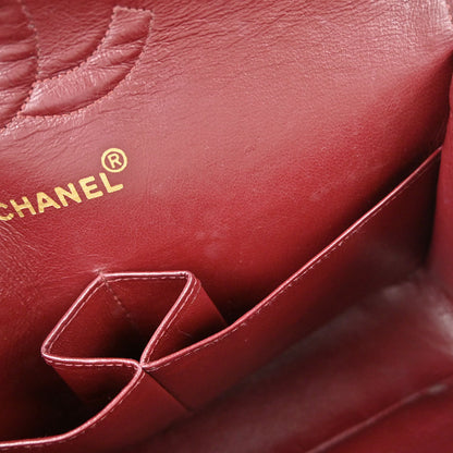 Chanel 1991-1994 Black Lambskin Medium Classic Double Flap Shoulder Bag