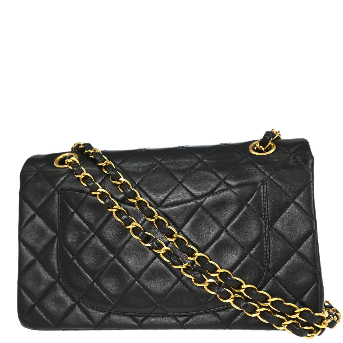 Chanel 1994-1996 Black Lambskin Small Classic Double Flap Shoulder Bag