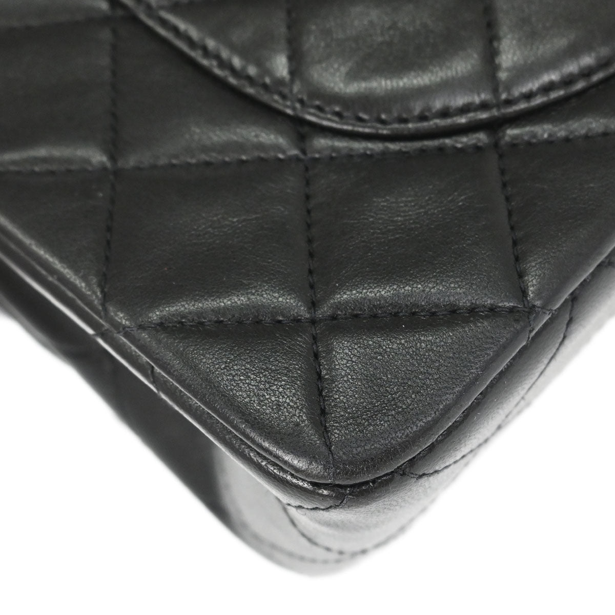 Chanel 1994-1996 Black Lambskin Small Classic Double Flap Shoulder Bag
