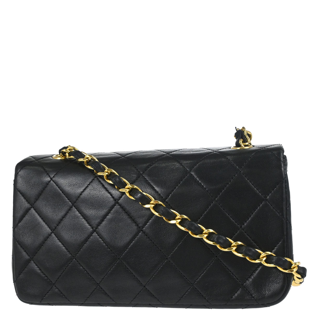 Chanel Black Lambskin Turnlock Mini Full Flap Shoulder Bag