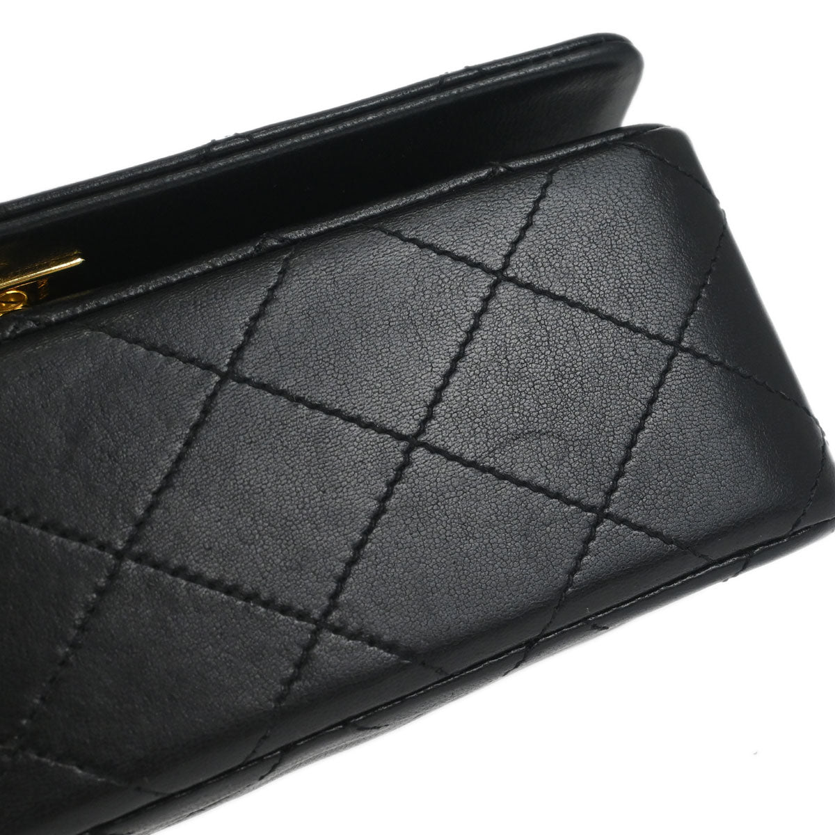 Chanel Black Lambskin Turnlock Mini Full Flap Shoulder Bag