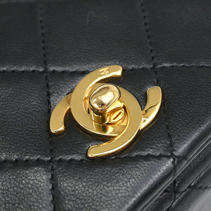 Chanel Black Lambskin Turnlock Mini Full Flap Shoulder Bag