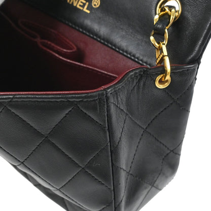 Chanel Black Lambskin Turnlock Mini Full Flap Shoulder Bag