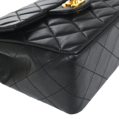 Chanel Black Lambskin Mini Classic Square Flap Shoulder Bag 17
