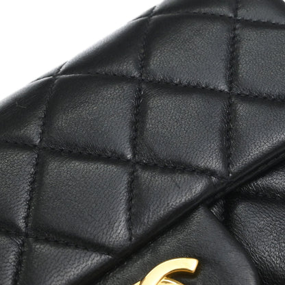 Chanel Black Lambskin Mini Classic Square Flap Shoulder Bag 17