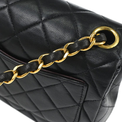 Chanel Black Lambskin Mini Classic Square Flap Shoulder Bag 17