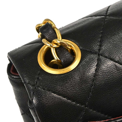 Chanel 1989-1991 Black Lambskin Mini Classic Square Flap Shoulder Bag 17