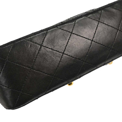 Chanel 1989-1991 Black Lambskin Mini Classic Square Flap Shoulder Bag 17