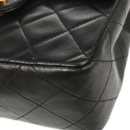 Chanel 1989-1991 Black Lambskin Mini Classic Square Flap Shoulder Bag 17