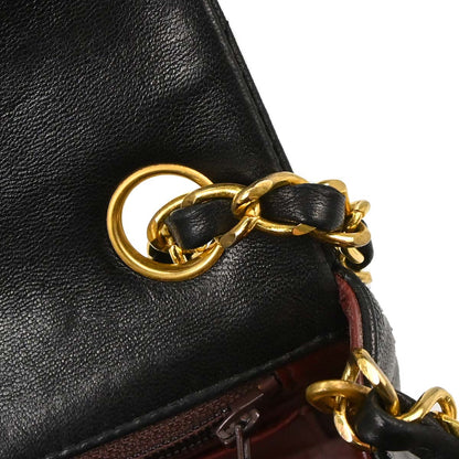 Chanel 1989-1991 Black Lambskin Mini Classic Square Flap Shoulder Bag 17