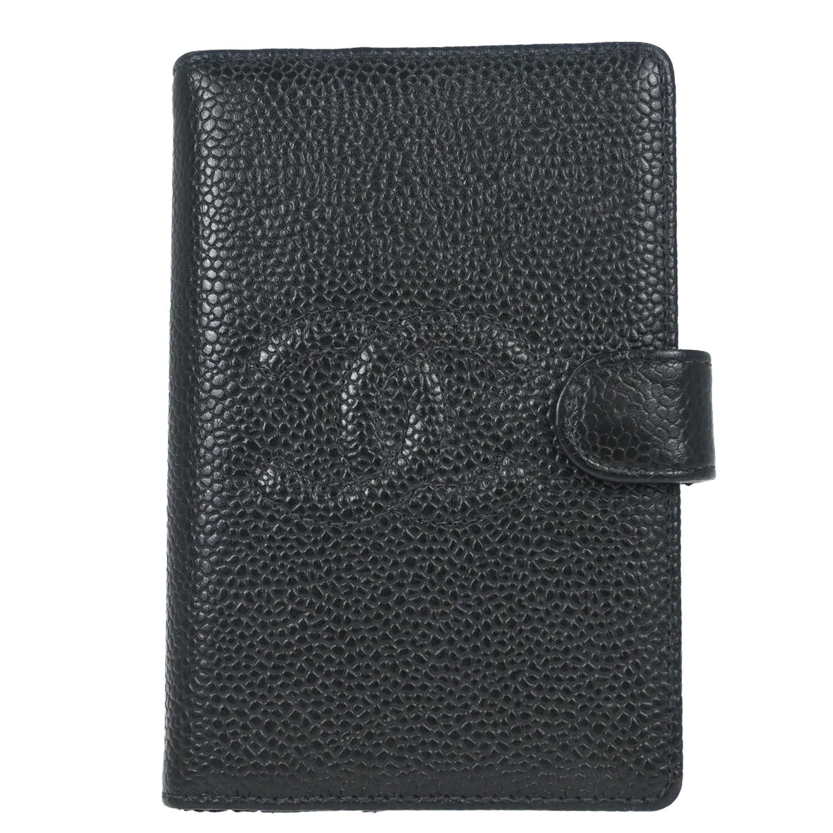 Chanel 1997-1999 Black Caviar Skin Notebook Cover Small Good