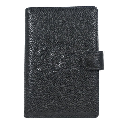 Chanel 1997-1999 Black Caviar Skin Notebook Cover Small Good