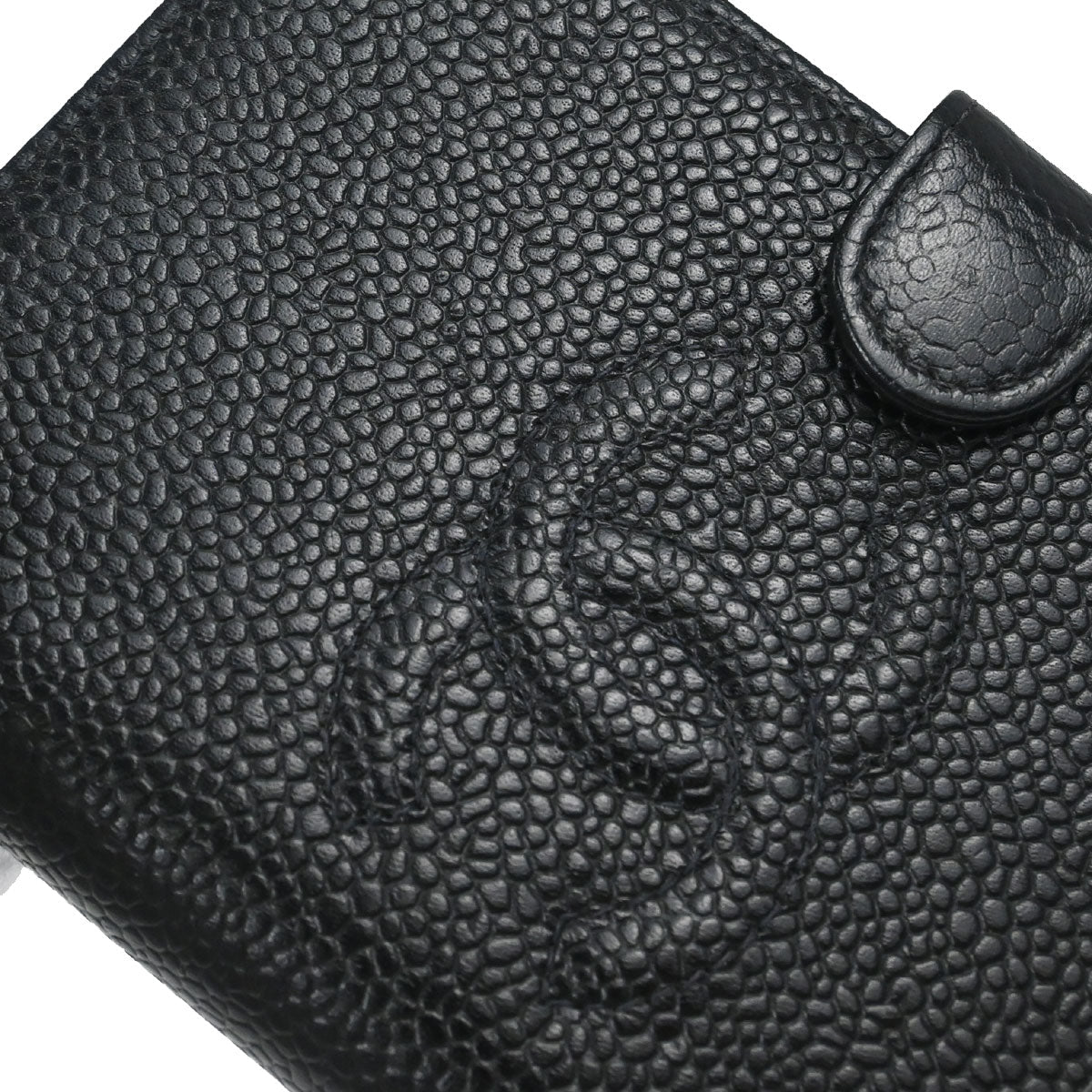 Chanel 1997-1999 Black Caviar Skin Notebook Cover Small Good