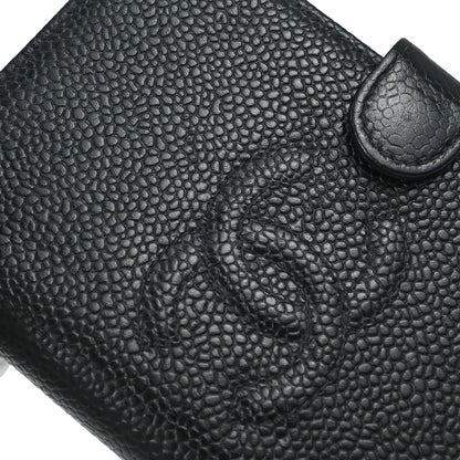 Chanel 1997-1999 Black Caviar Skin Notebook Cover Small Good