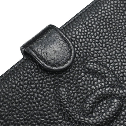 Chanel 1997-1999 Black Caviar Skin Notebook Cover Small Good