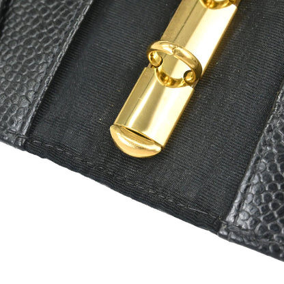 Chanel 1997-1999 Black Caviar Skin Notebook Cover Small Good
