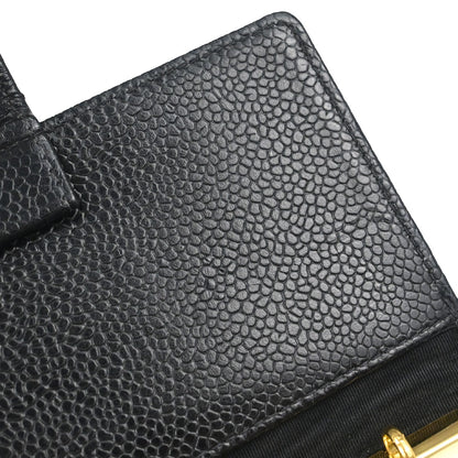 Chanel 1997-1999 Black Caviar Skin Notebook Cover Small Good