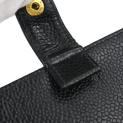 Chanel 1997-1999 Black Caviar Skin Notebook Cover Small Good