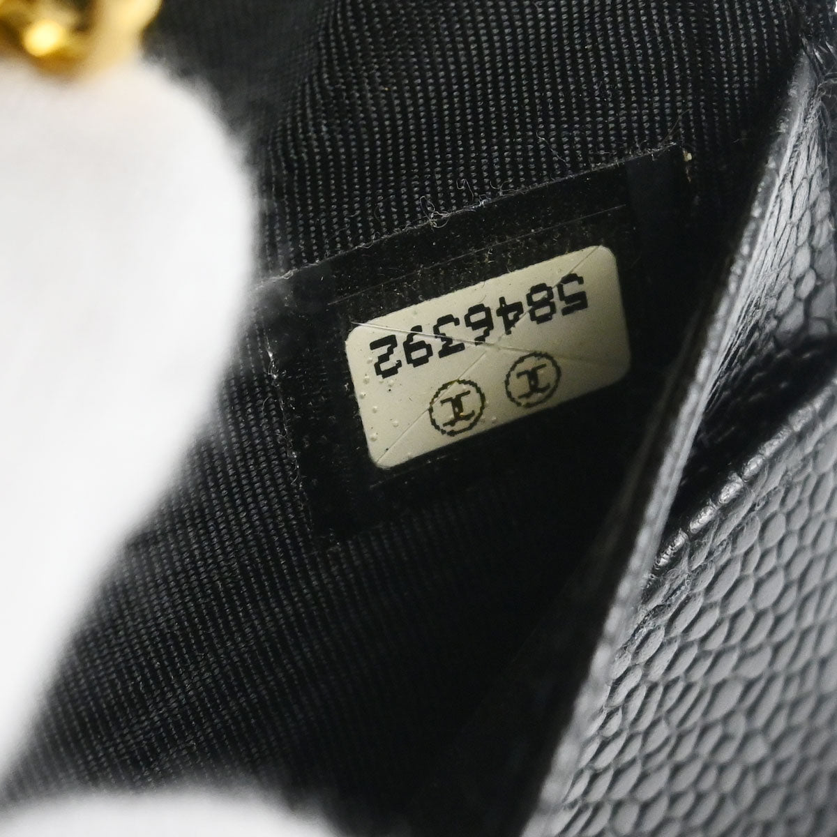 Chanel 1997-1999 Black Caviar Skin Notebook Cover Small Good