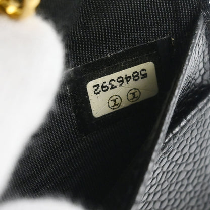 Chanel 1997-1999 Black Caviar Skin Notebook Cover Small Good