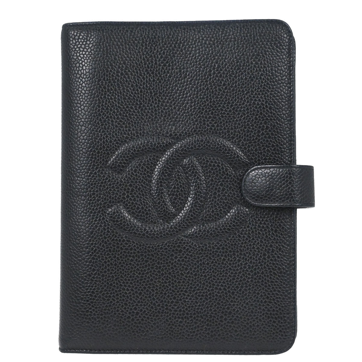 Chanel 1997-1999 Black Caviar Skin Notebook Cover Small Good
