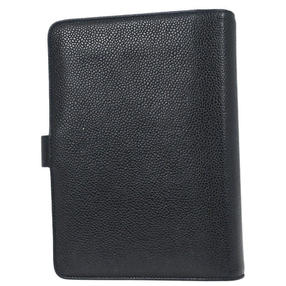 Chanel 1997-1999 Black Caviar Skin Notebook Cover Small Good