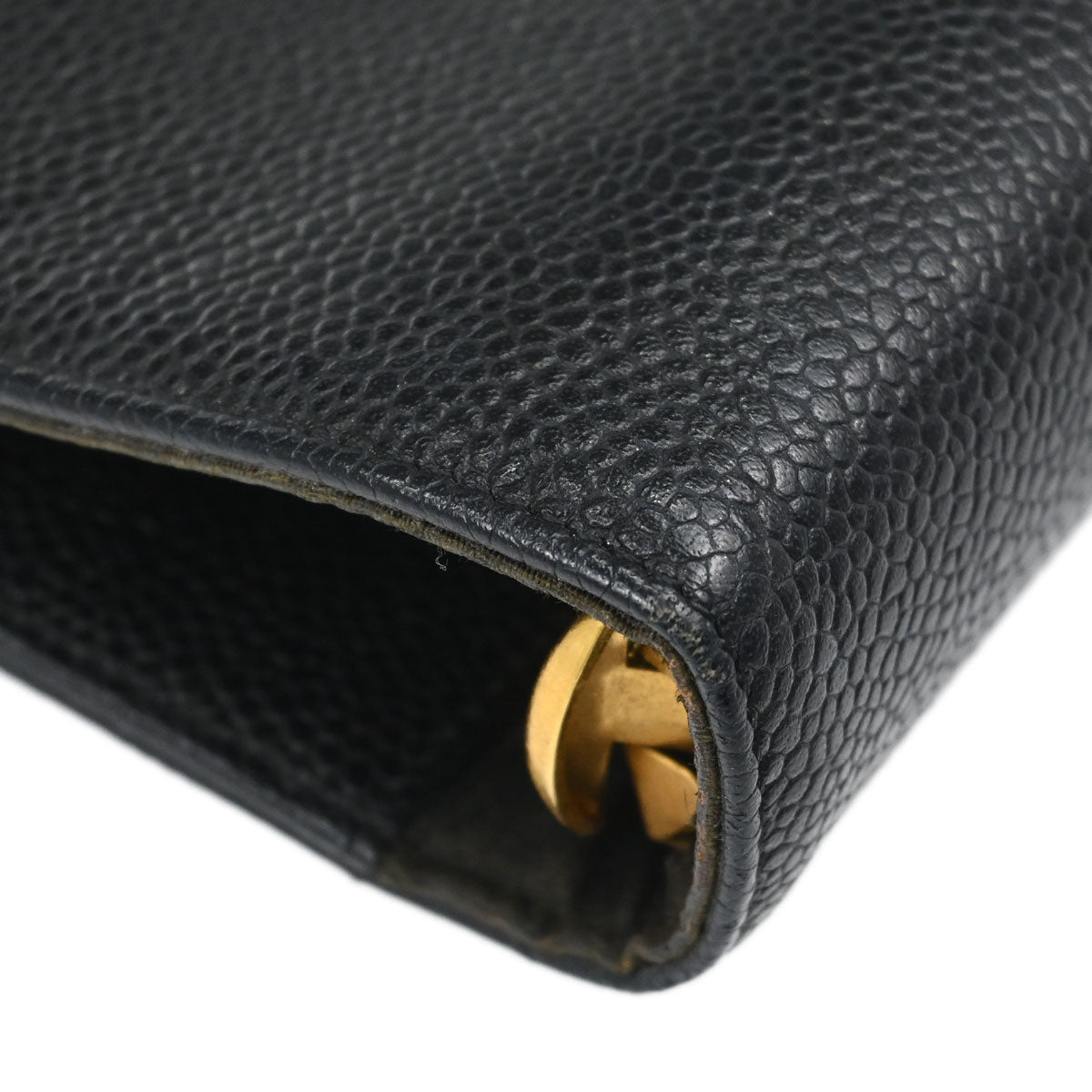 Chanel 1997-1999 Black Caviar Skin Notebook Cover Small Good