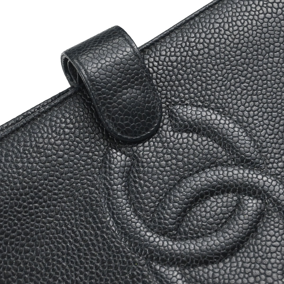 Chanel 1997-1999 Black Caviar Skin Notebook Cover Small Good