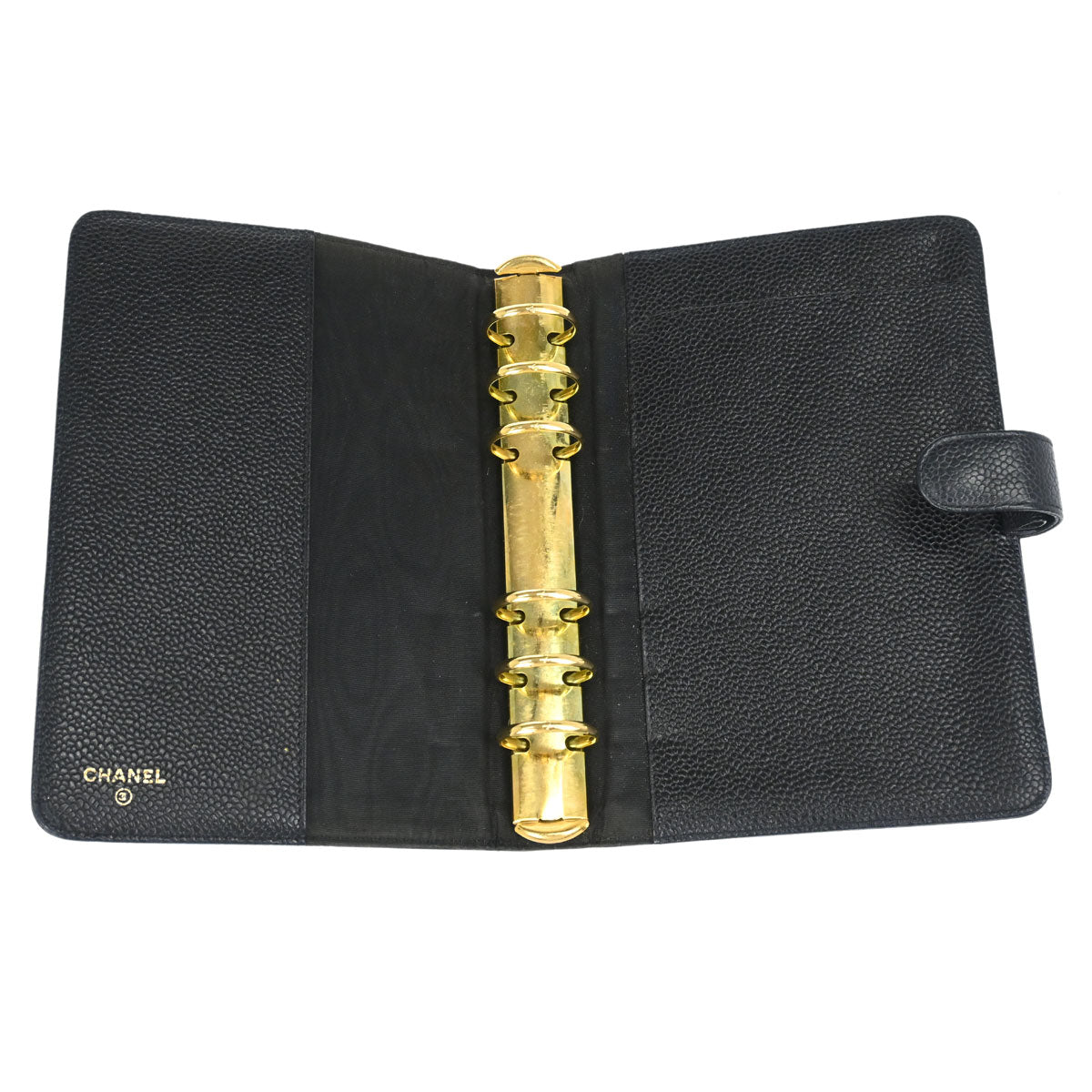 Chanel 1997-1999 Black Caviar Skin Notebook Cover Small Good