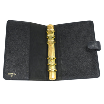 Chanel 1997-1999 Black Caviar Skin Notebook Cover Small Good