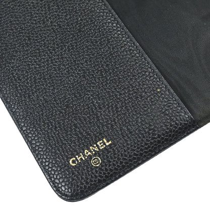 Chanel 1997-1999 Black Caviar Skin Notebook Cover Small Good