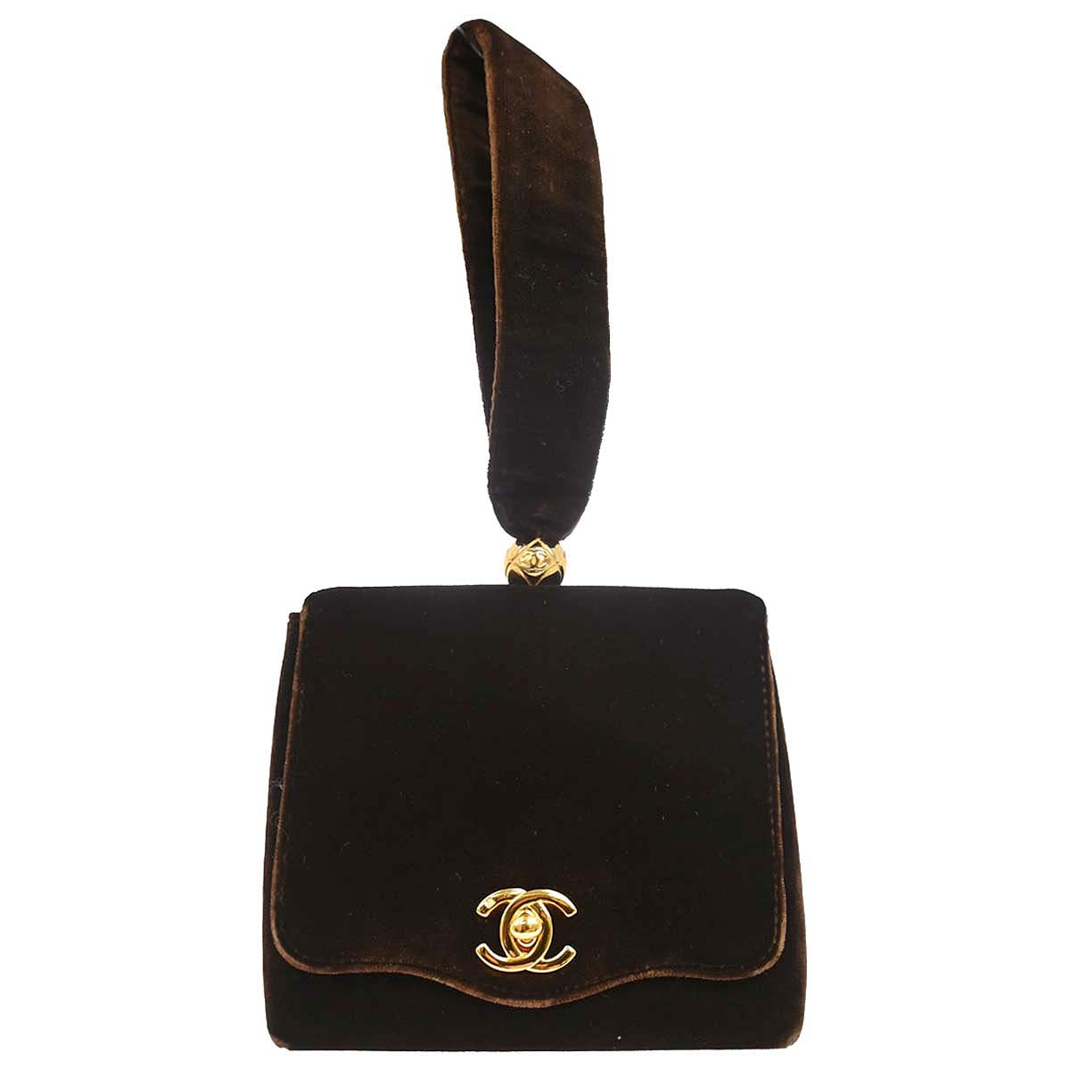Chanel 1994-1996 Brown Velvet Handbag