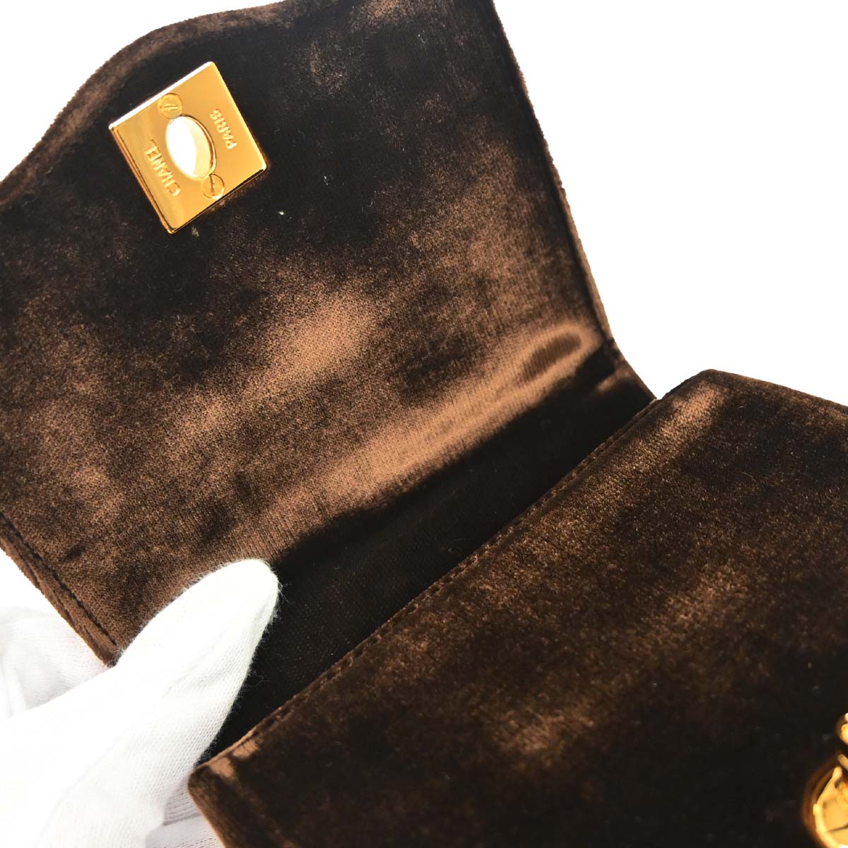 Chanel 1994-1996 Brown Velvet Handbag
