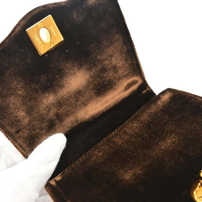 Chanel 1994-1996 Brown Velvet Handbag