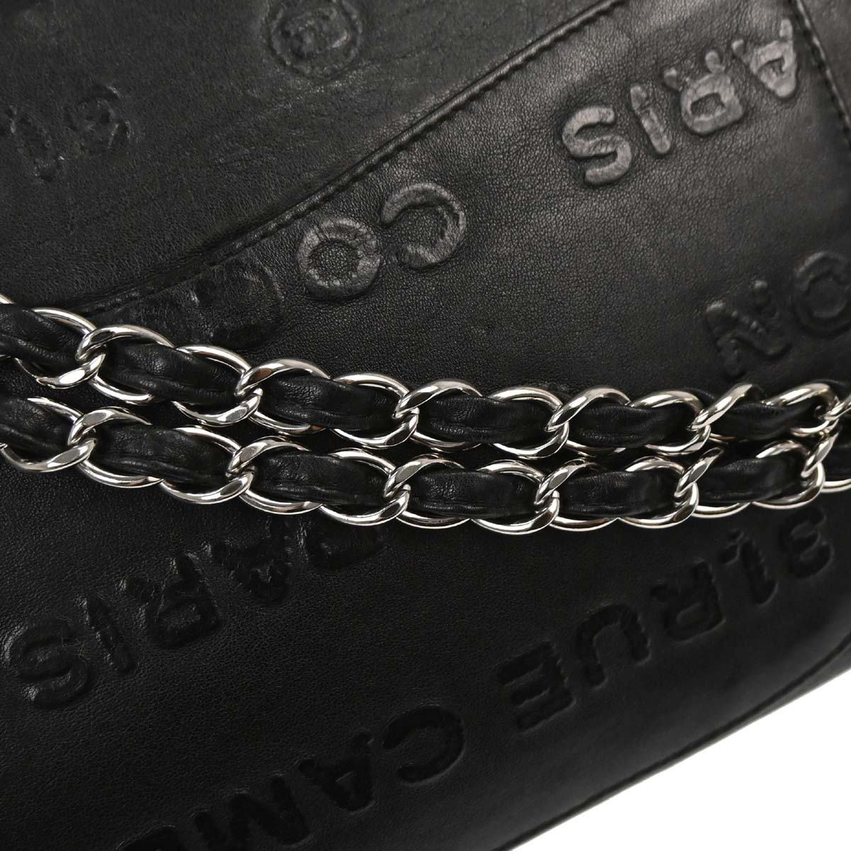 Chanel 2008-2009 Black Calfskin Unlimited 2.55 Maxi Double Flap Shoulder Bag