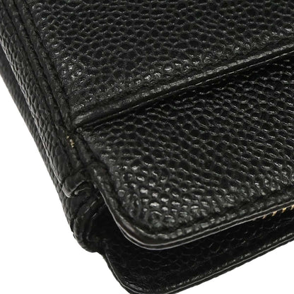 Chanel 1997-1999 Black Caviar Skin Tote Chain Handbag