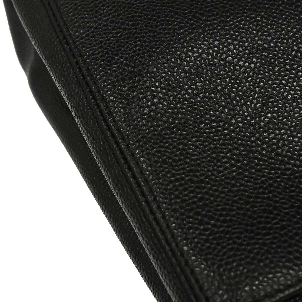 Chanel 1997-1999 Black Caviar Skin Tote Chain Handbag