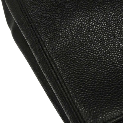 Chanel 1997-1999 Black Caviar Skin Tote Chain Handbag
