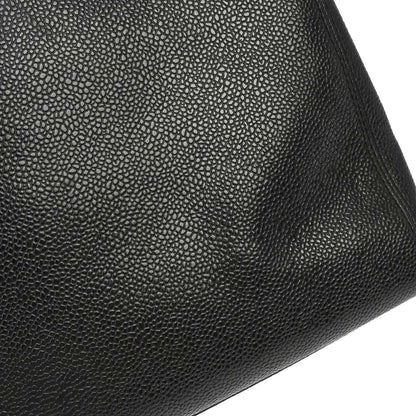 Chanel 1997-1999 Black Caviar Skin Tote Chain Handbag
